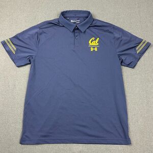 California Golden Bears Polo Shirt Mens XL Under‎ Armour Blue NCAA Heat Gear